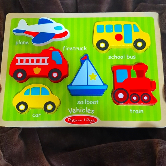 Chunky Wood Puzzles ~ Melissa & Doug ~ Vehicles - Picture 1 of 7